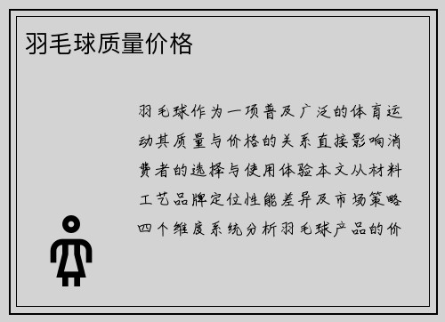 羽毛球质量价格
